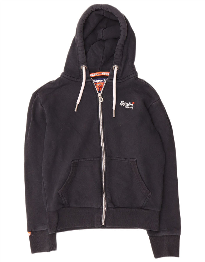 Męski sweter z kapturem i zamkiem Superdry, średni granatowy, bawełniany