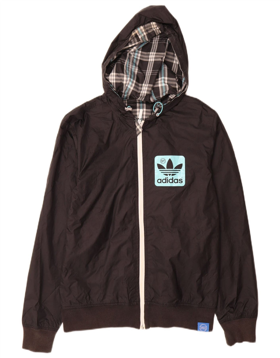 Adidas Męska bluza dresowa z kapturem i grafiką, kurtka XS, czarny poliester