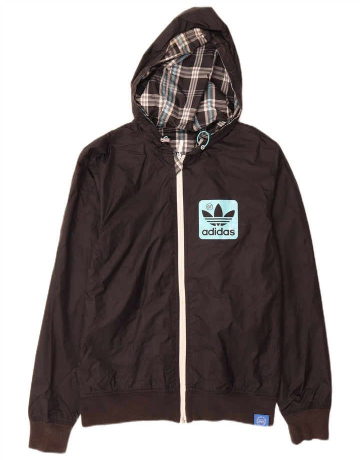 Adidas Męska bluza dresowa z kapturem i grafiką, kurtka XS, czarny poliester