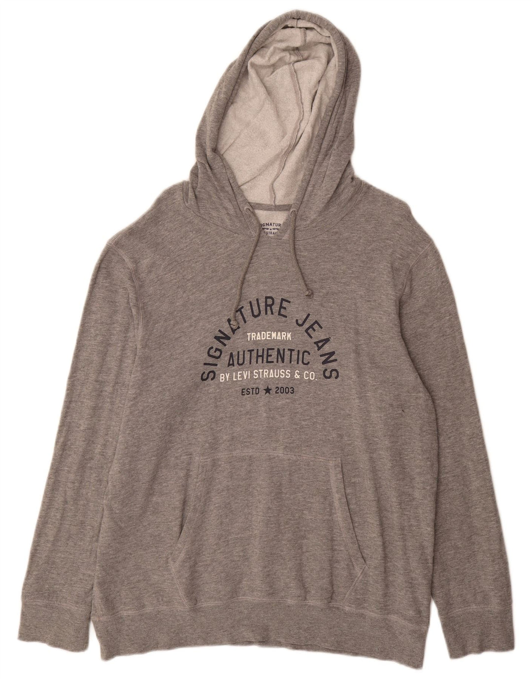 Męski sweter z kapturem z grafiką Levi's, średnioszary, bawełniany