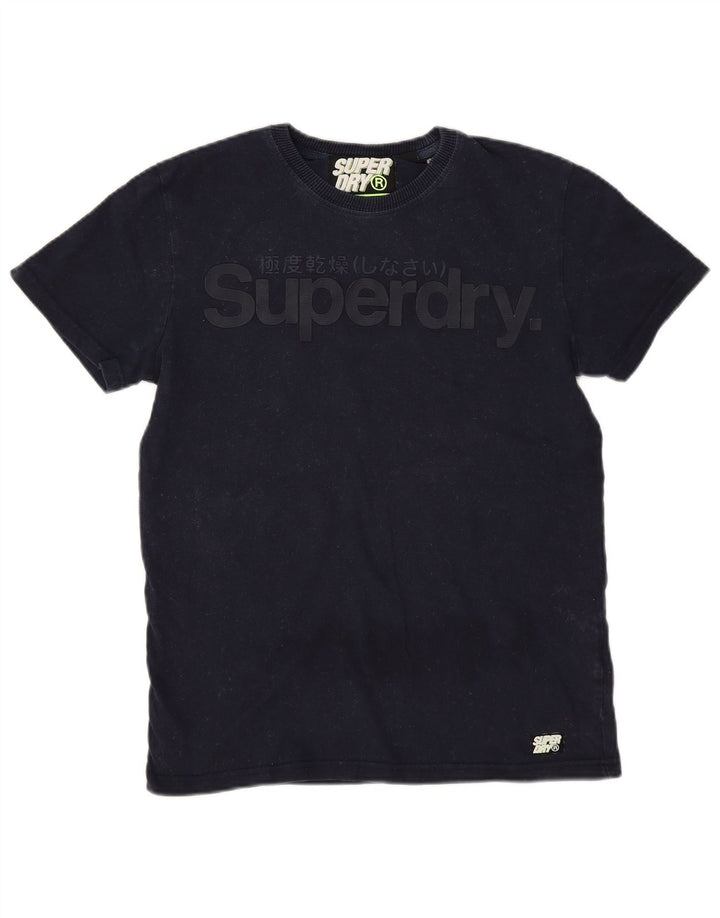 Męski T-shirt z grafiką Superdry, średni, granatowy, bawełniany