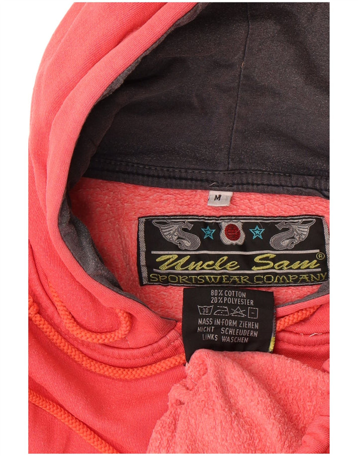 Męski sweter z kapturem i zamkiem błyskawicznym Uncle Sam, średnio czerwony, bawełniany