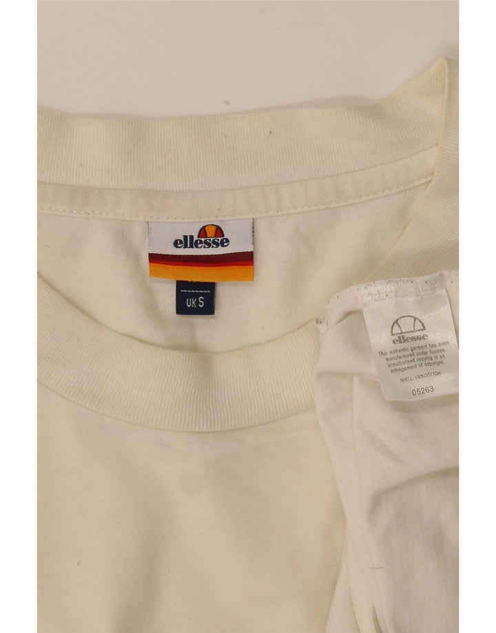 Męski T-shirt z grafiką Ellesse, mały, złamanej bieli, bawełniany