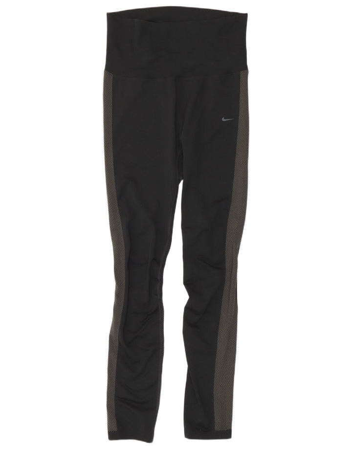Damskie legginsy Nike Dri Fit UK 12, poliester w kolorze średniej czarnej kolorystyki