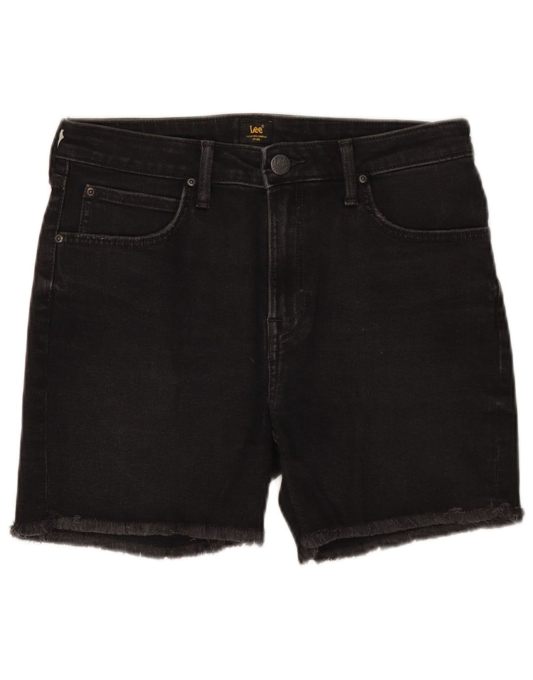 Damskie spodenki jeansowe Lee Boyfriend W27, małe, czarne, bawełniane