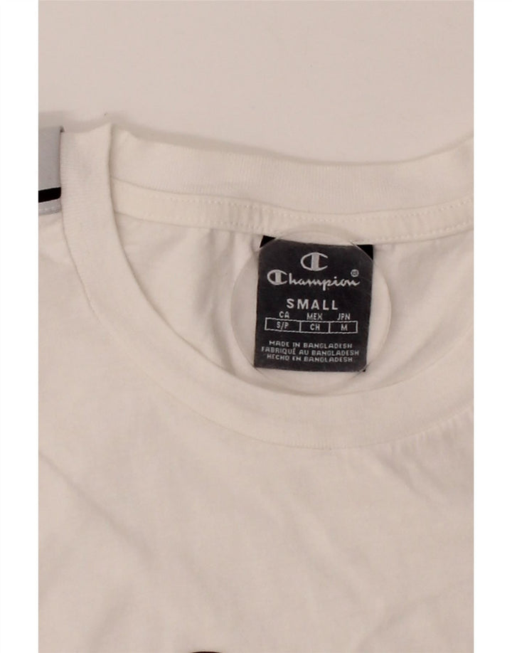CHAMPION Mens Graphic T-Shirt Top Small White Cotton Vintage Champion and Second-Hand Champion from Messina Hembry 