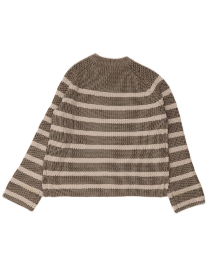 Marks & Spencer Damski sweter z okrągłym dekoltem UK 10 w małe szare paski