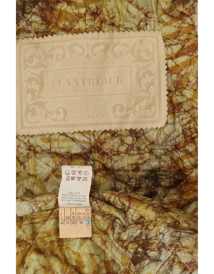 Penny Czarny damski płaszcz oversize z podwójnymi piersiami UK 10 Small Beige