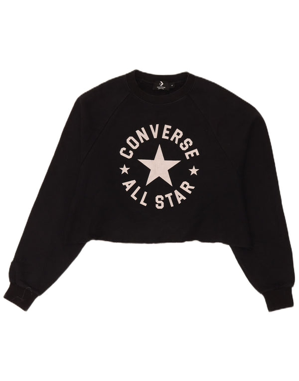 Damska bluza Converse Oversize Graphic Crop Jumper UK 10 Small Black