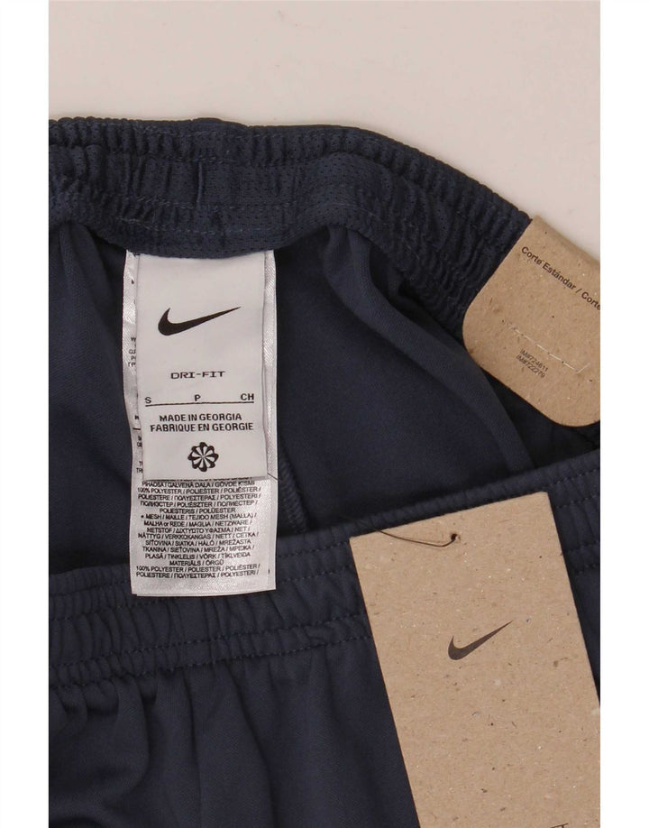 Męskie spodnie dresowe Nike Dri Fit, małe, granatowe, z poliestru w blokach kolorów