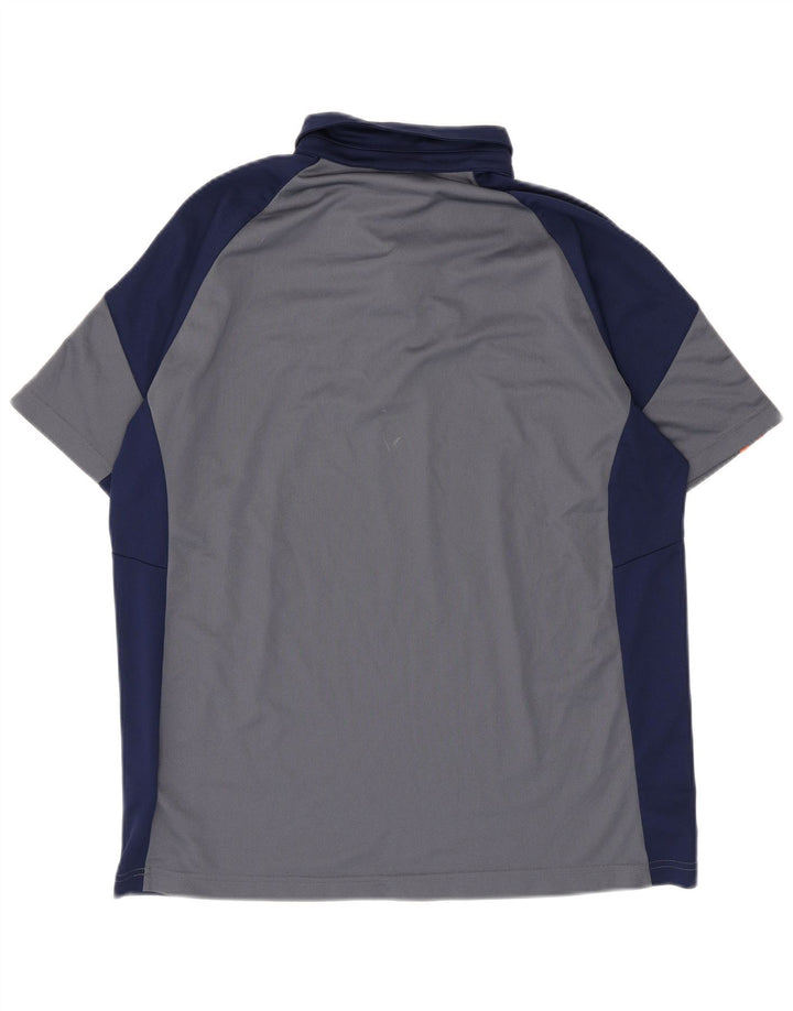 ADIDAS Mens Climalite Polo Shirt XL Blue Colourblock Polyester