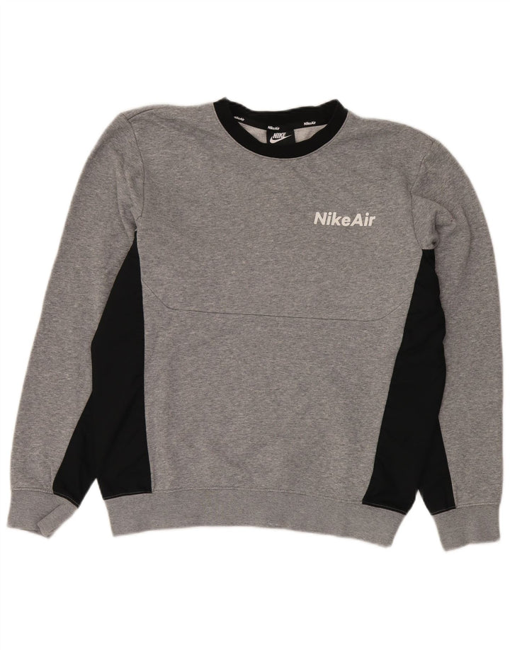 Męska bluza dresowa Nike, mała, szara, z blokami kolorów, poliester