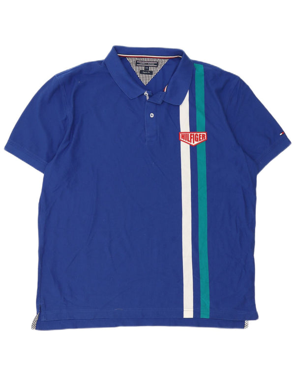 Męska koszulka polo Tommy Hilfiger o regularnym kroju 2XL, niebieska, bawełniana w bloki kolorów