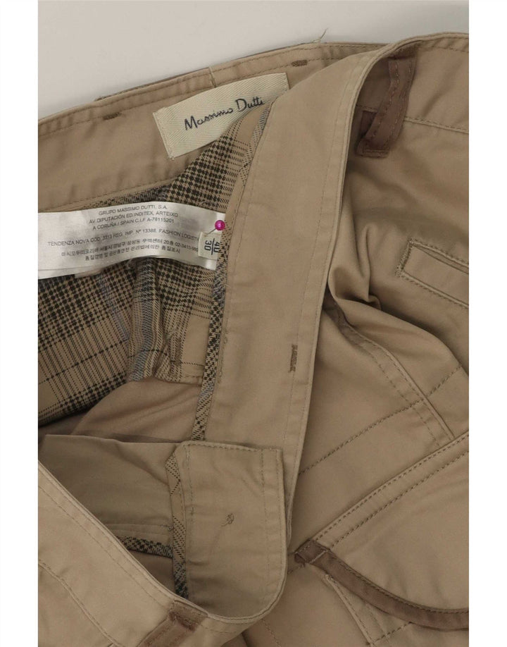 Spodnie damskie Massimo Dutti Slim Cargo W30 L32 Beżowa bawełna