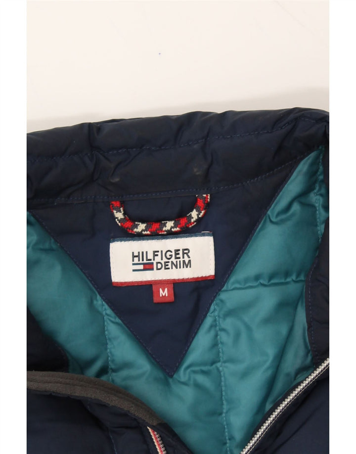 TOMMY HILFIGER Womens Padded Jacket UK 14 Medium Navy Blue Polyester Vintage Tommy Hilfiger and Second-Hand Tommy Hilfiger from Messina Hembry 