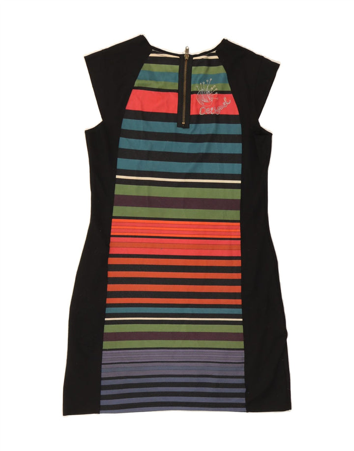 DESIGUAL Womens Sheath Dress UK 16 Large Multicoloured Striped Polyester Vintage Desigual and Second-Hand Desigual from Messina Hembry 