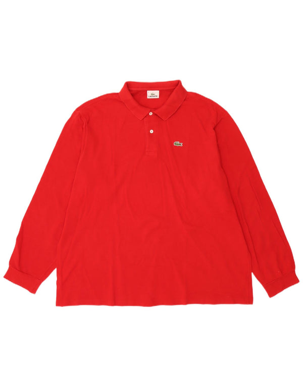 Męska koszulka polo Lacoste z długim rękawem, rozmiar 8 3XL, czerwona bawełna