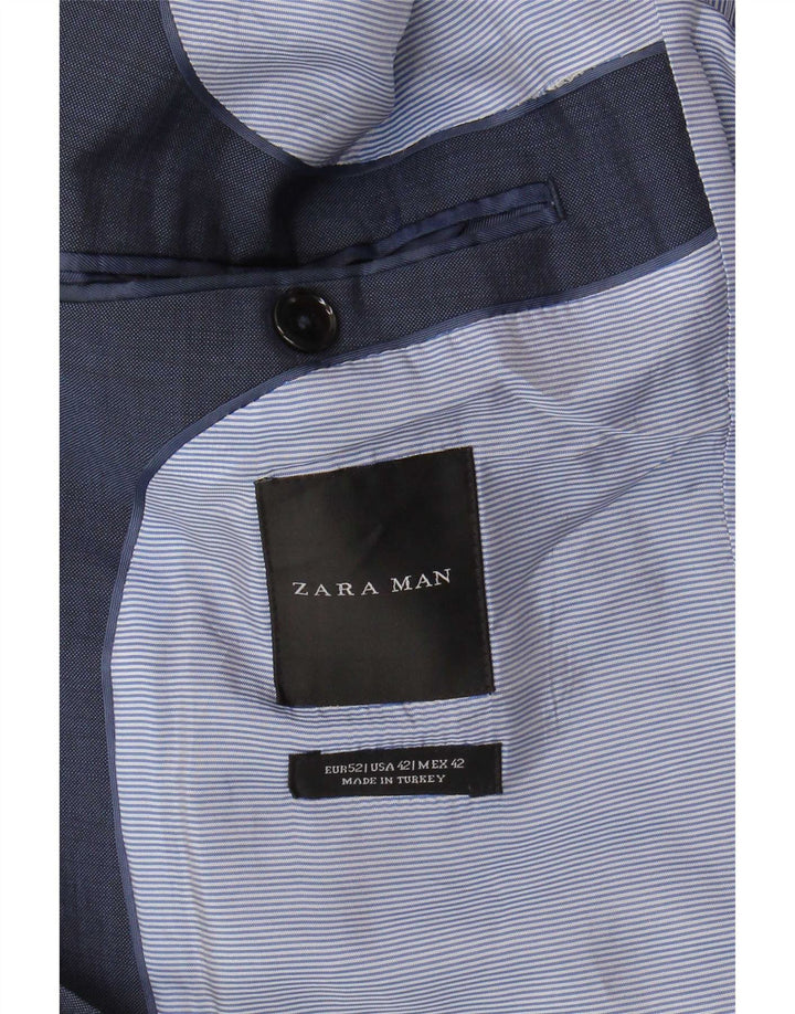 Zara Męska marynarka zapinana na 2 guziki EU 52, duża, granatowa, wełniana