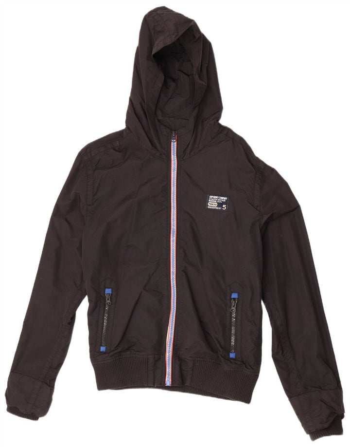 Męska kurtka bomber z kapturem Superdry UK 46 2XL Czarny nylon