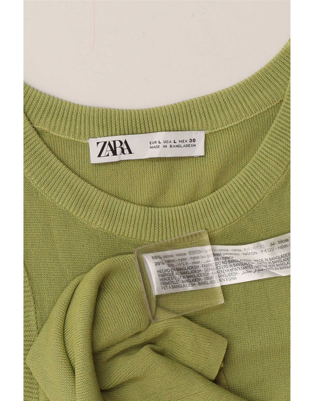 Top damski z kamizelką Zara UK 14 Large, zielony, wiskoza