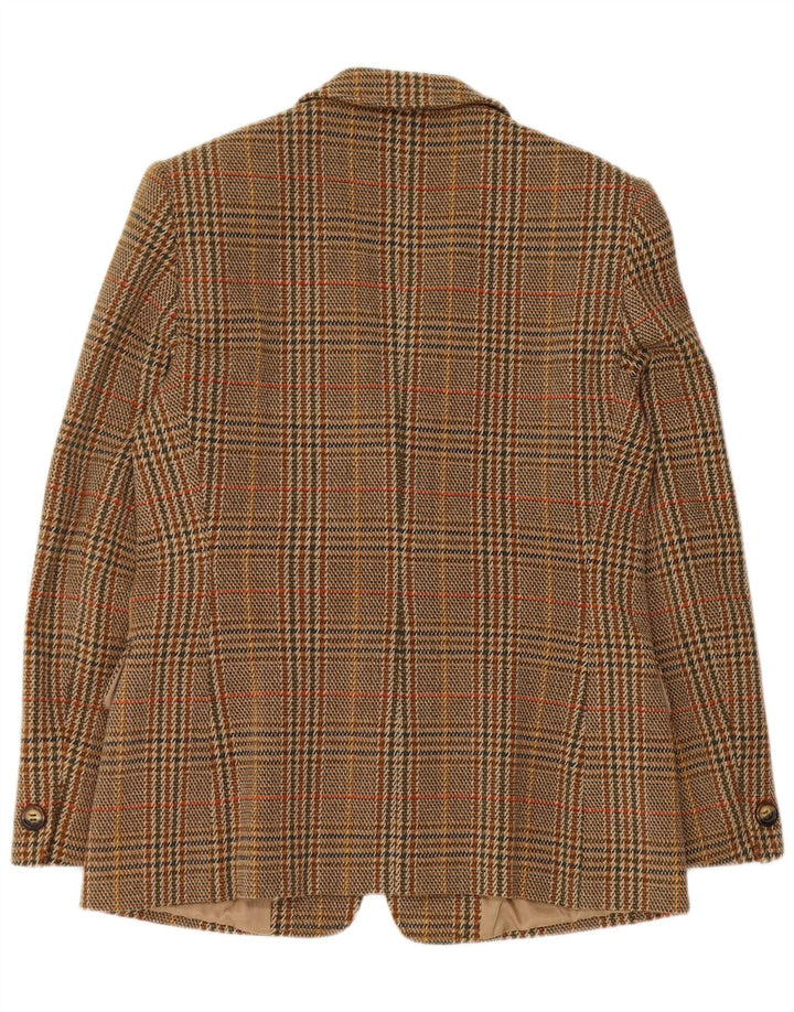 Marella Damska marynarka zapinana na 2 guziki UK 16, duża brązowa pepitka