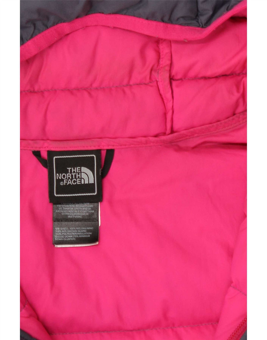 Damska wyściełana kurtka z kapturem The North Face UK 16, duża, szara, nylonowa