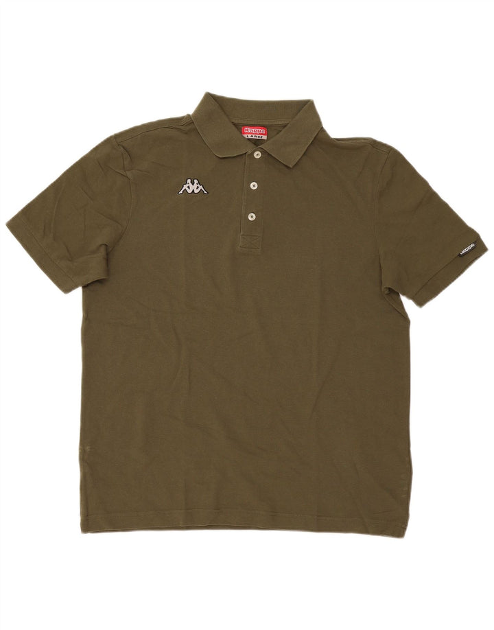 Męska koszulka polo Kappa, duża, bawełniana khaki