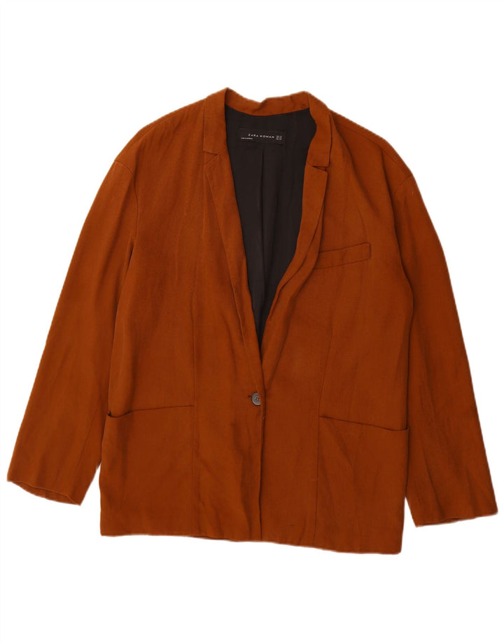 Zara damska marynarka oversize zapinana na 1 guzik UK 6 XS brązowa