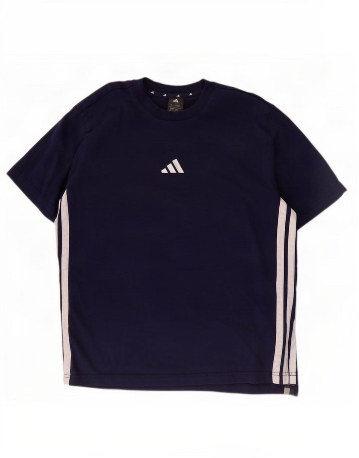 Adidas Męski T-Shirt Top Duży Granatowy Bawełniany