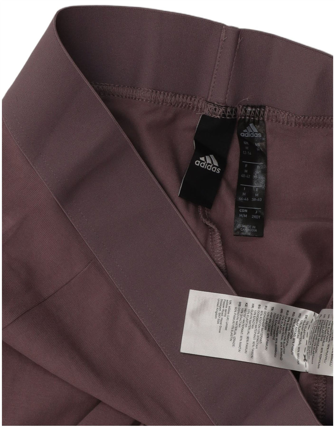 ADIDAS Womens Leggings UK 12/14 Medium Purple Cotton