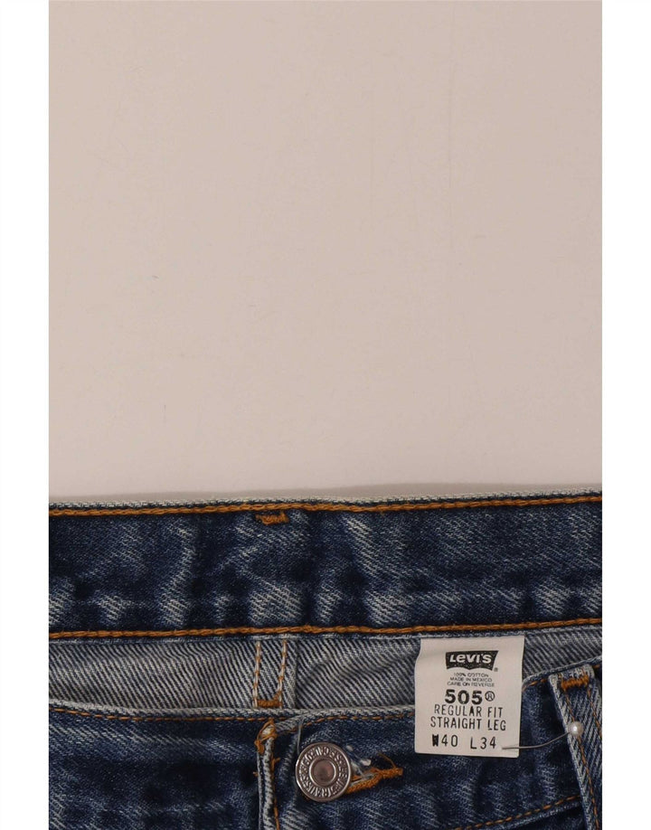 Męskie jeansy Levi's 505 o regularnym kroju W40 L34, niebieska bawełna