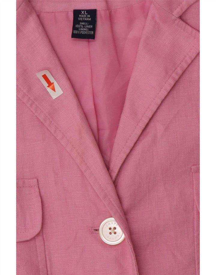 Damska marynarka Chaps z 4 guzikami i 3/4 rękawami, UK 18 XL, różowa pościel