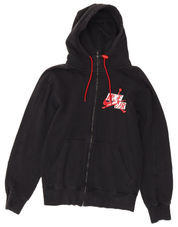 Damski sweter oversize z kapturem i zamkiem błyskawicznym z grafiką Jordan UK 6 XS, czarny, bawełniany