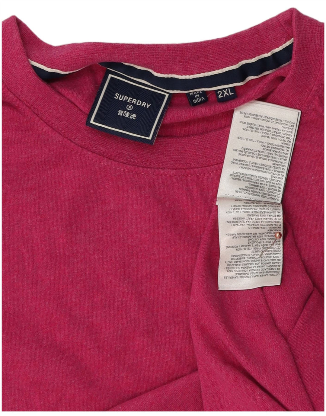SUPERDRY Męski T-shirt Top 2XL Różowy Bawełniany