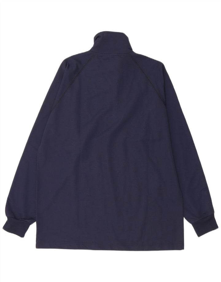 Męski dres ASICS z grafiką i zamkiem błyskawicznym, średni granatowy