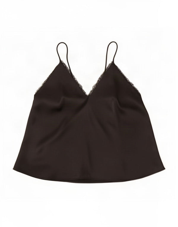 Damski top na ramiączkach Zara UK 14, duży, czarny poliester
