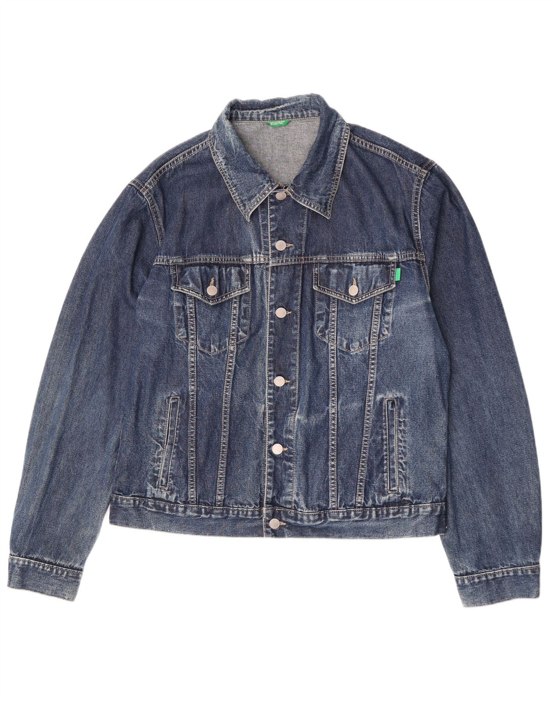 Męska kurtka dżinsowa Benetton UK 42 XL, niebieska, bawełniana