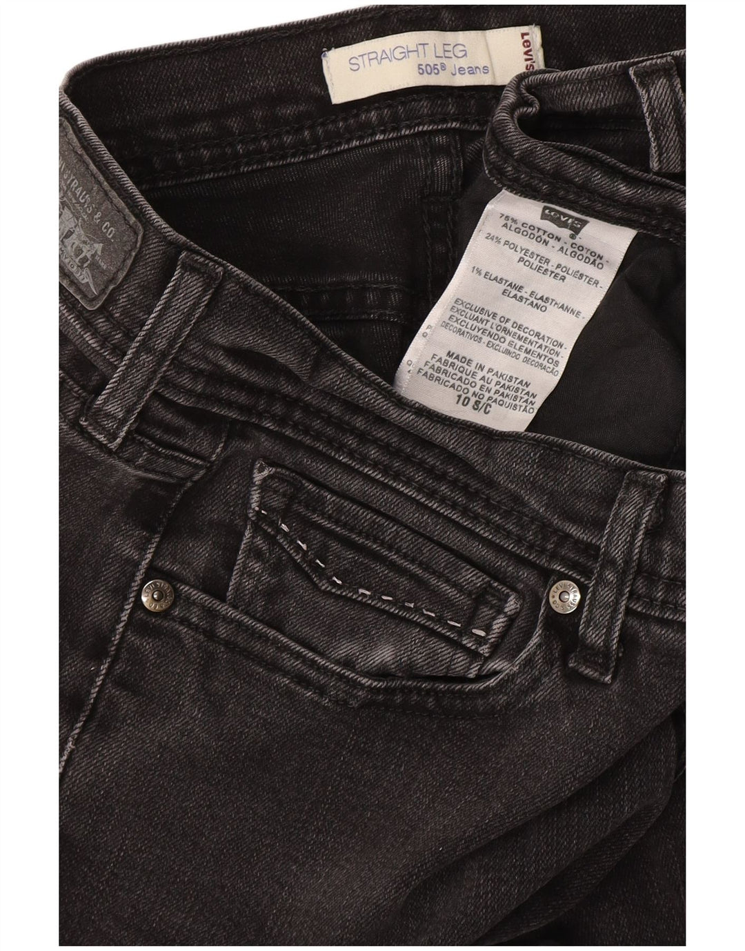 Levi's Dziewczęce 505 9-10 lat W27 L28 Szara bawełna