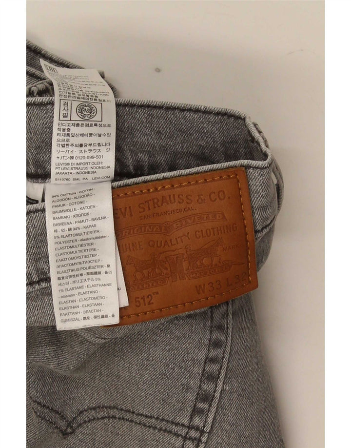 Męskie jeansy Levi's 512 Slim Tapered W33 L32 Szara bawełna