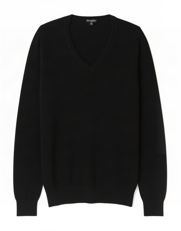 Sweter damski Massimo Dutti z dekoltem w kształcie litery V, UK 10, mały czarny