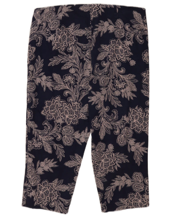 Marks & Spencer Damskie spodnie Capri z abstrakcyjnym wzorem UK 16, duże W34 L19