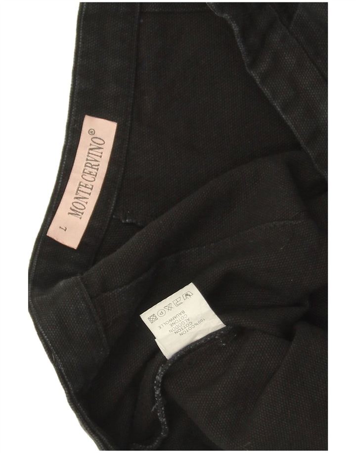 Damskie spodenki chino w stylu vintage, duże W30, czarne, bawełniane