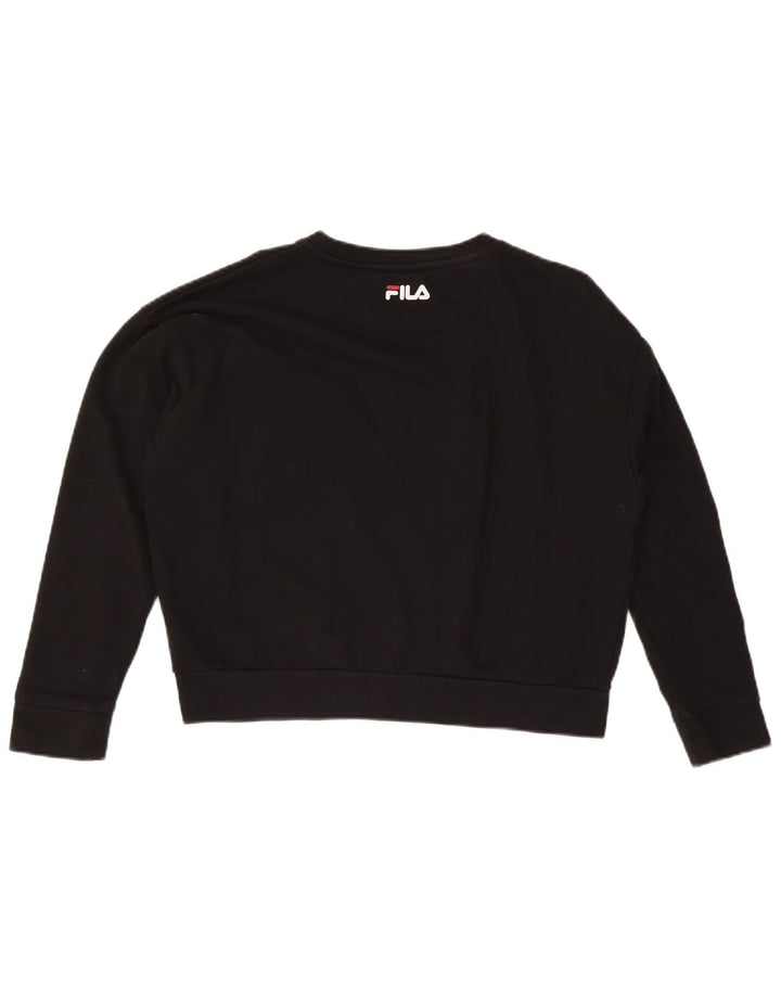 Damska bluza FILA Oversize Crop Graphic Jumper UK 10 Small Black