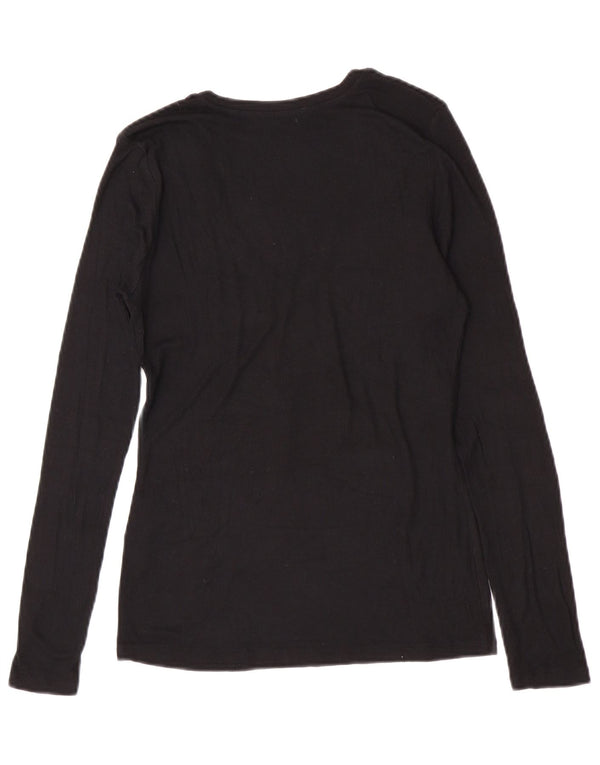 Damski top z długim rękawem Zara UK 14, duży, czarny, modal