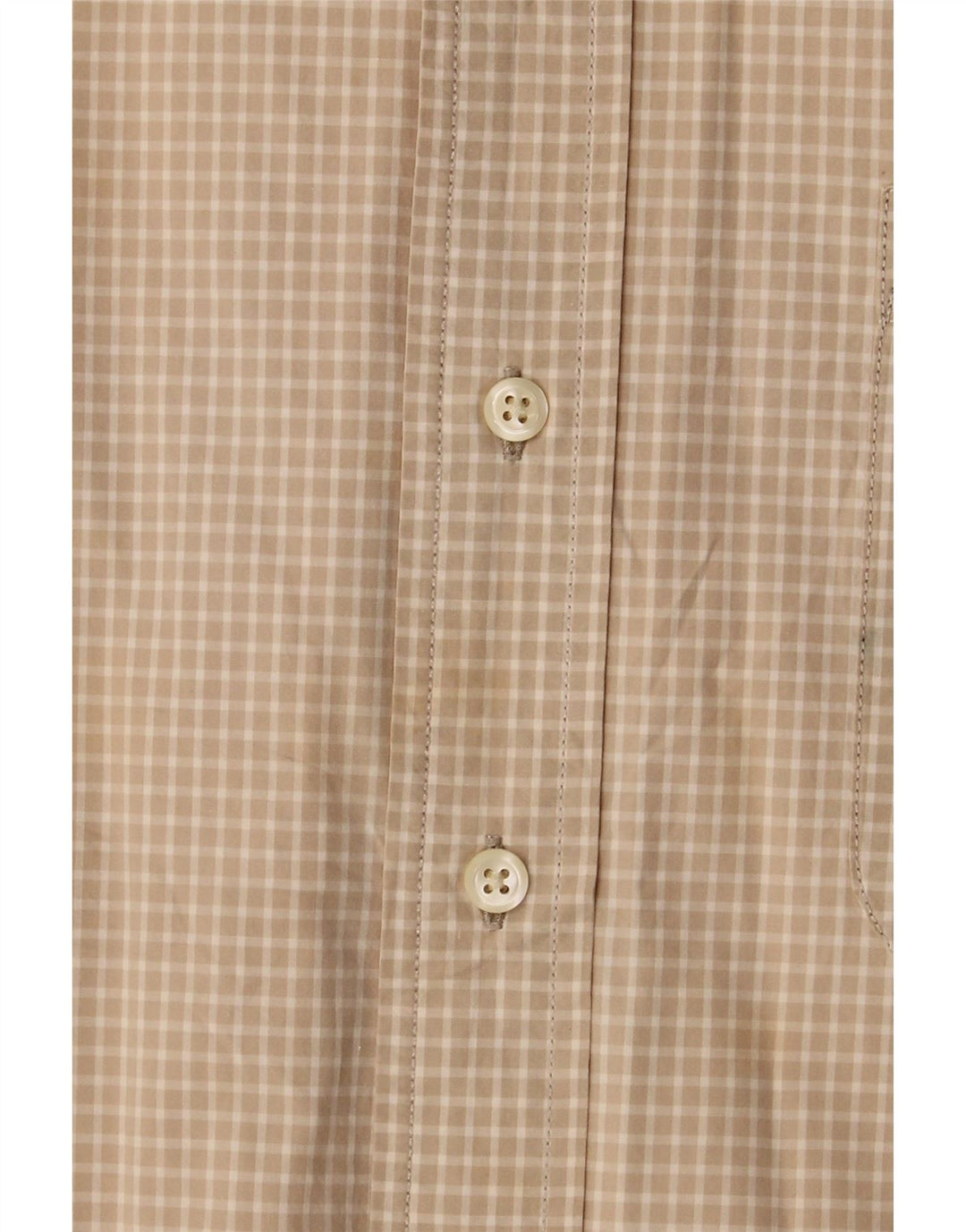 EDDIE BAUER Mens Tall Shirt XL Beige Gingham Cotton Vintage Eddie Bauer and Second-Hand Eddie Bauer from Messina Hembry 