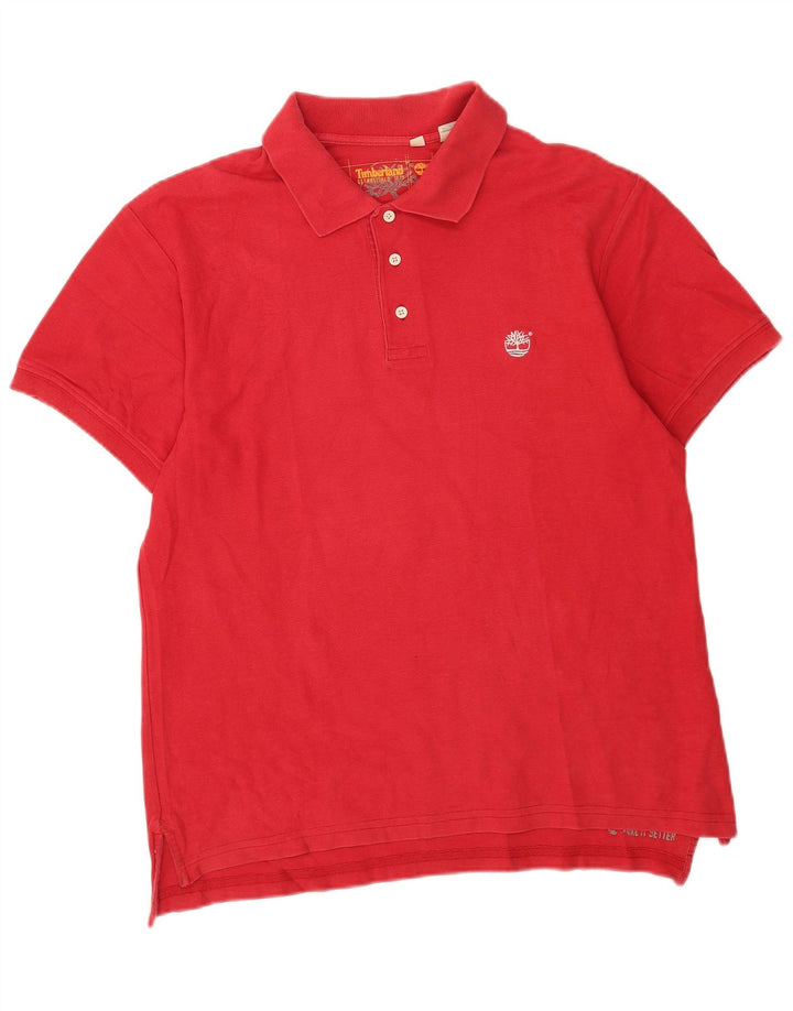 Męska koszulka polo Timberland, duża, czerwona, bawełniana