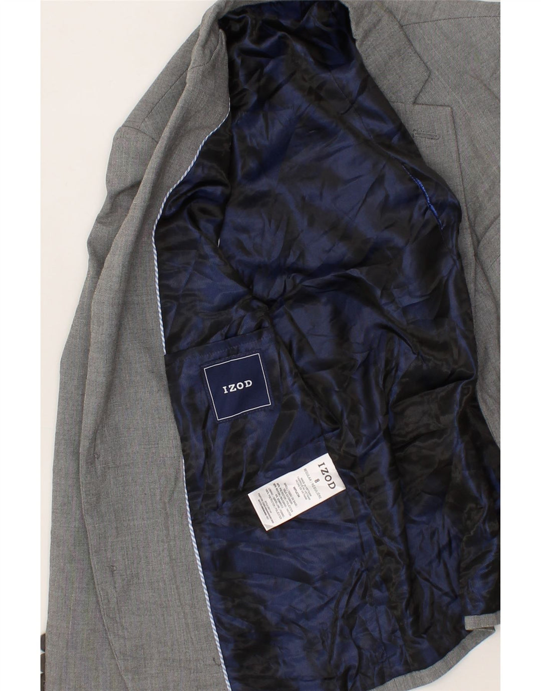 IZOD Boys 2 Button Blazer Jacket 7-8 Years Grey Polyester Vintage Izod and Second-Hand Izod from Messina Hembry 