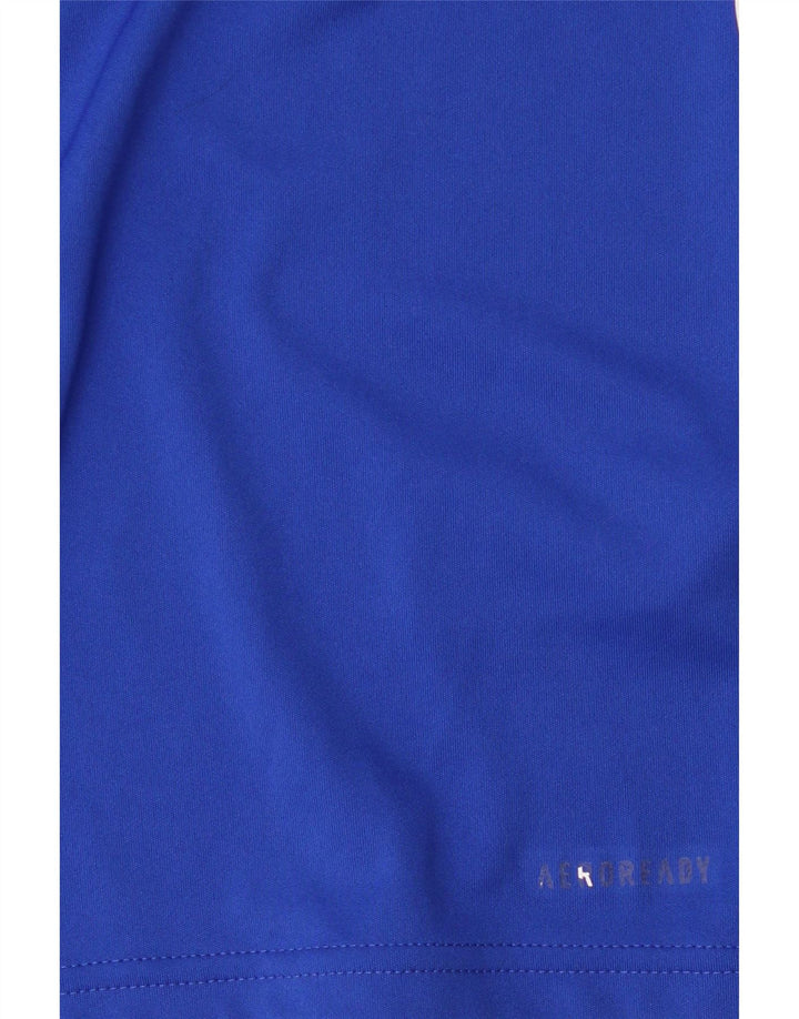 Adidas Męski T-shirt Aeroready Top Mały Niebieski Poliester z blokami kolorów
