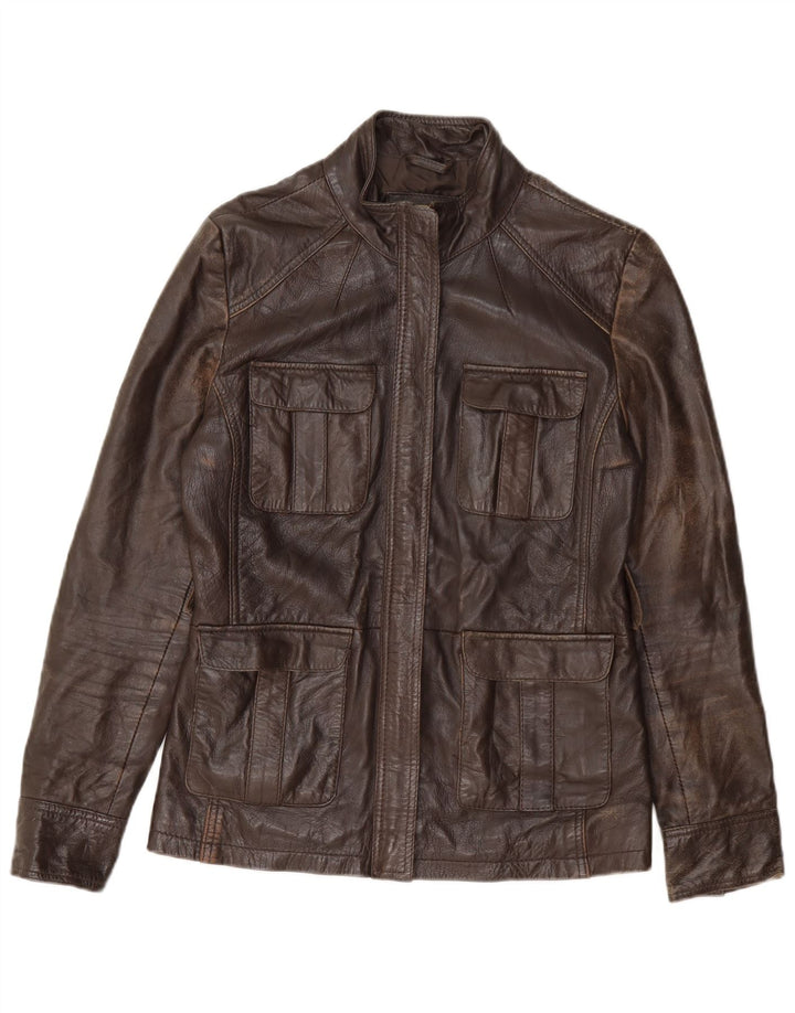Chyston Damska skórzana kurtka użytkowa UK 12 Medium Brown