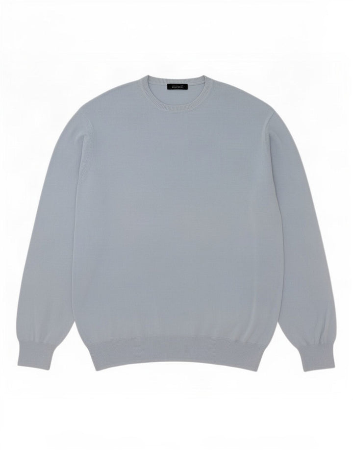 Męski sweter z okrągłym dekoltem Zara XL, niebieski